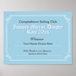 Sailing Club Competition Winner's Certificate Post Poster