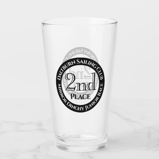 Sailing Club Yachting Race 2nd Place Glass Glas (Achterkant)