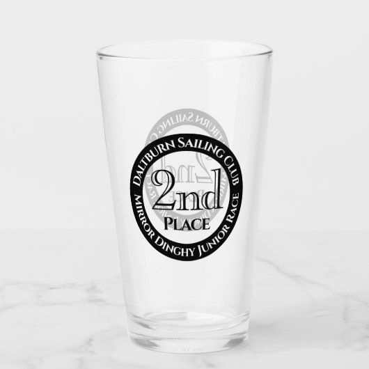 Sailing Club Yachting Race 2nd Place Glass Glas (Voorkant)