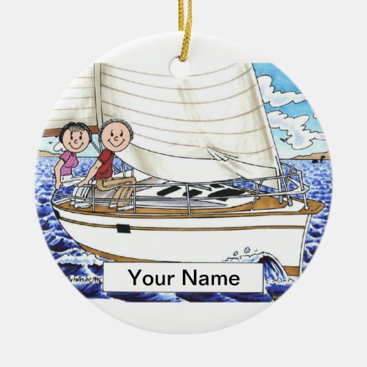Sailing Couple Keramisch Ornament (Voorkant)