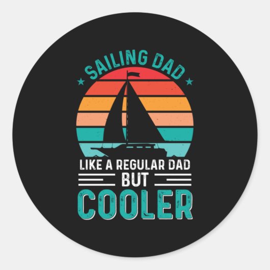Sailing Dad Ronde Sticker (Voorkant)