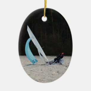Sailing Dinghy op snelheid Keramisch Ornament