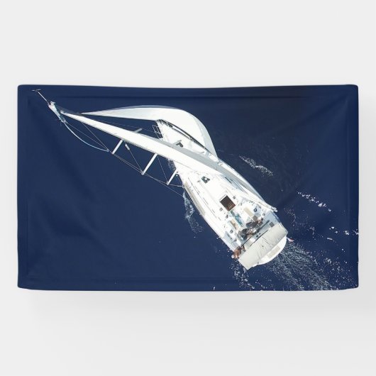 Sailing Freedom Bird's Eye Uitzicht Spandoek (Horizontaal)