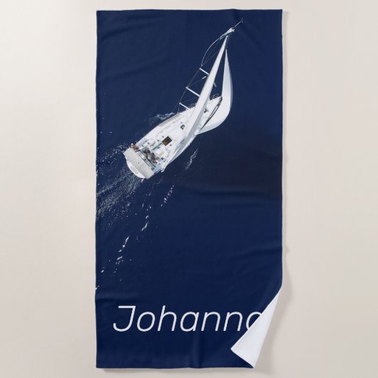 Sailing Freedom Bird's Eye Uitzicht Strandlaken (Voorkant)