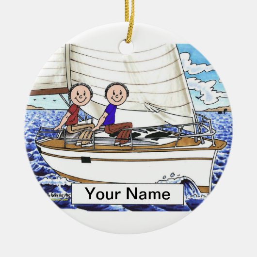 Sailing Friends - Mannelijk en Mannelijk Keramisch Ornament (Voorkant)