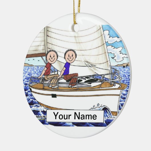 Sailing Friends - Mannelijk en Mannelijk Keramisch Ornament (Links)