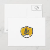Sailing Galleon Tall Ship Crest Retro Briefkaart (Voorkant / Achterkant)