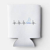 Sailing Heartbeat Funny Sailboat Blikjeskoeler (Achterkant)