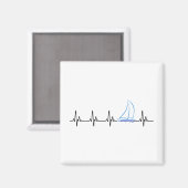 Sailing Heartbeat Funny Sailboat Magneet (Voorkant / Achterkant)