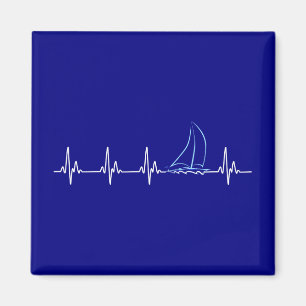 Sailing Heartbeat Funny Sailboat Magneet