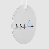 Sailing Heartbeat Funny Sailboat Ornament (voorkant)