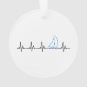 Sailing Heartbeat Funny Sailboat Ornament (achterkant)