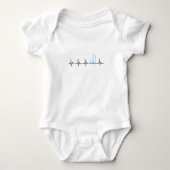 Sailing Heartbeat Funny Sailboat Romper (Voorkant)