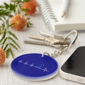 Sailing Heartbeat Funny Sailboat Sleutelhanger (Voorkant Rechts)