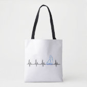 Sailing Heartbeat Funny Sailboat Tote Bag (Voorkant)