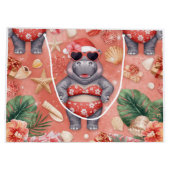 Sailing Hippo Christmas Bikini on big wave Groot Cadeauzakje (Achterkant)