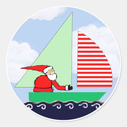 Sailing Holiday Gift Ronde Sticker (Voorkant)
