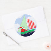 Sailing Holiday Gift Ronde Sticker (Envelop)
