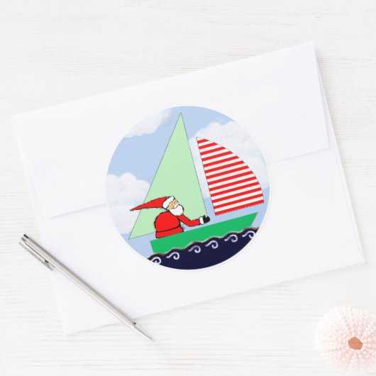 Sailing Holiday Gift Ronde Sticker (Envelop)