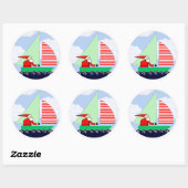 Sailing Holiday Gift Ronde Sticker (Vel)