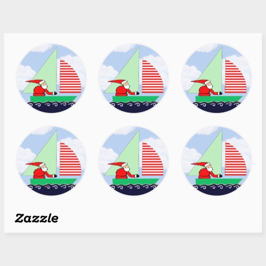 Sailing Holiday Gift Ronde Sticker (Vel)