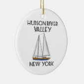 Sailing Hudson River New York Keramisch Ornament (Rechts)