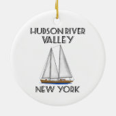 Sailing Hudson River New York Keramisch Ornament (Achterkant)