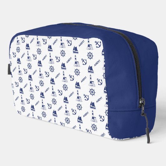 Sailing Illustrative SML PTN Marine Blauw+Wit Toilettasje (Rechterhoek)