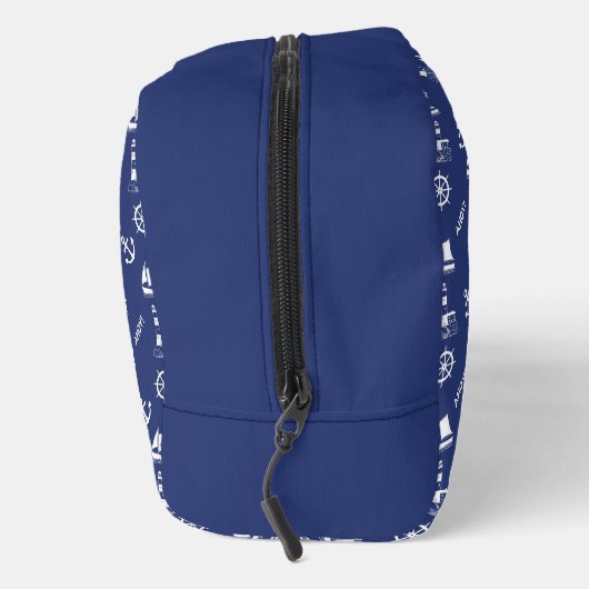 Sailing Illustrative SML PTN Wit+Marine Blauw Toilettasje (Rechts)