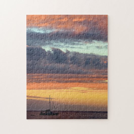 Sailing in de Hawaii Sunset - 11x14 - 252 pcs. Legpuzzel (Verticaal)
