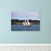 Sailing in Newport, Rhode Island, VS Canvas Afdruk (Insitu (Houten vloer))