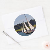 Sailing in Newport, Rhode Island, VS Ronde Sticker (Envelop)