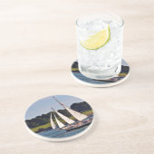 Sailing in Newport, Rhode Island, VS Zandsteen Onderzetter (Zijkant)