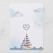 Sailing into Five, Watercolor 5th Birthday Kaart (Achterkant)