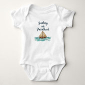 Sailing into Parenthood Bodysuit, Pastel Boat Romper (Voorkant)