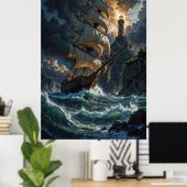 Sailing into Storms Fantasy Poster (Thuiskantoor)