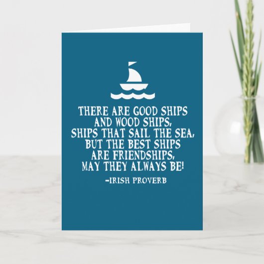 Sailing Irish friendship quote good ships proverb Kaart (Voorkant)