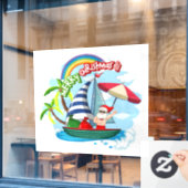 Sailing kerstkerstkerstman raamsticker (Cafe Raam)