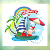 Sailing kerstkerstkerstman raamsticker (Vel 3)