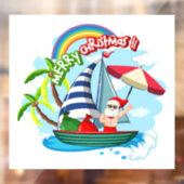 Sailing kerstkerstkerstman raamsticker (Vel 2)