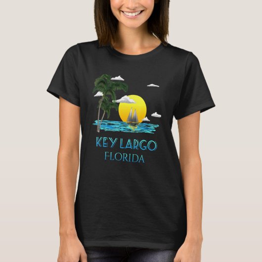 Sailing Key Largo Florida Keys Beach Sunset T-shirt (Voorkant)