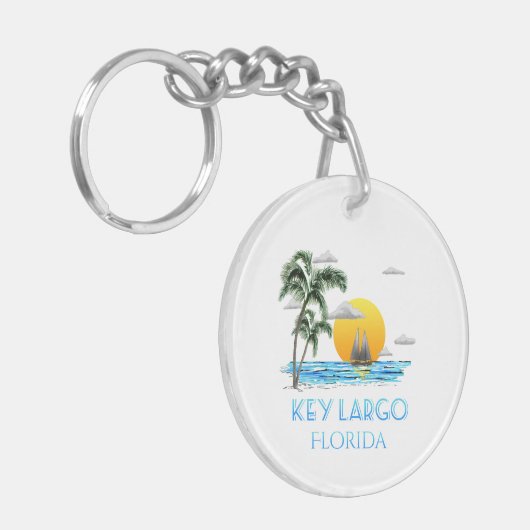 Sailing Key Largo Florida Keys Sleutelhanger (Voorkant Links)