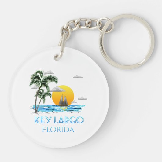 Sailing Key Largo Florida Keys Sleutelhanger (Achterkant)