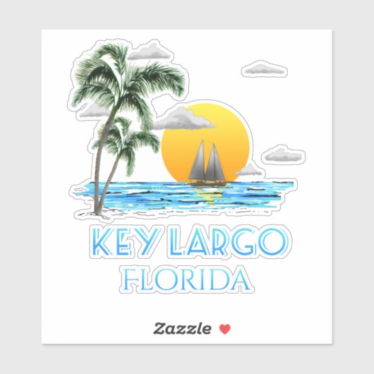 Sailing Key Largo Florida Keys Sticker (Vel)