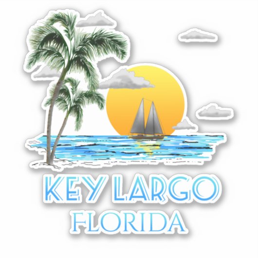 Sailing Key Largo Florida Keys Sticker (Voorkant)