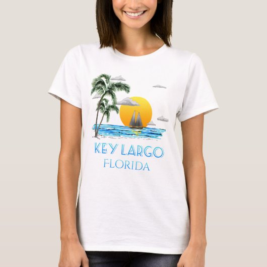 Sailing Key Largo Florida Keys T-shirt (Voorkant)