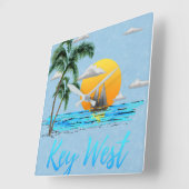 Sailing Key West Florida Vierkante Klok (Hoek)
