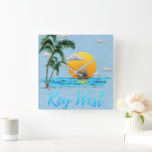 Sailing Key West Florida Vierkante Klok (Huis)