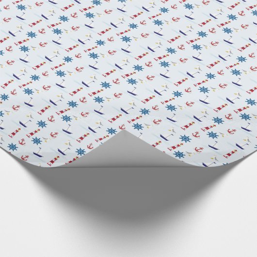 Sailing Kute Nautical Design Wrap Cadeaupapier (Hoek)