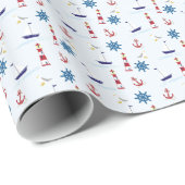 Sailing Kute Nautical Design Wrap Cadeaupapier (Rol Hoek)
